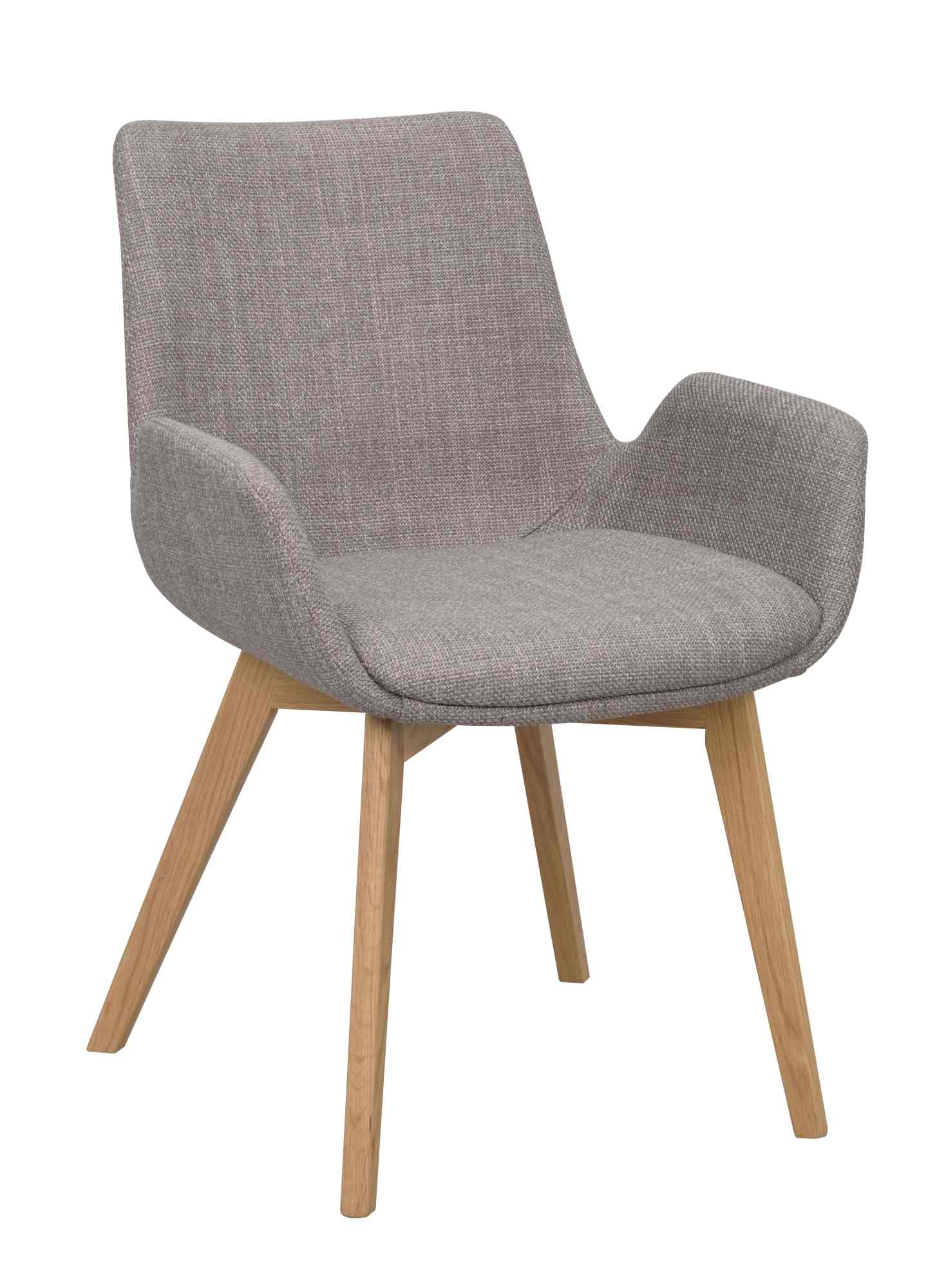 Komfortabel & schön – Stuhl Drimsdale 2er Set mit Armlehne, Grau / Natur. Stuhl Drimsdale 2er Set mit Armlehne, Grau / Natur