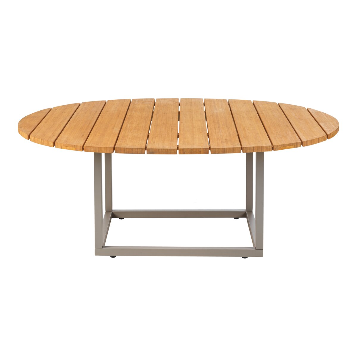 Gartencouchtisch Olive - Aluminium & Bambus, 110x80 cm, Khaki/Natur