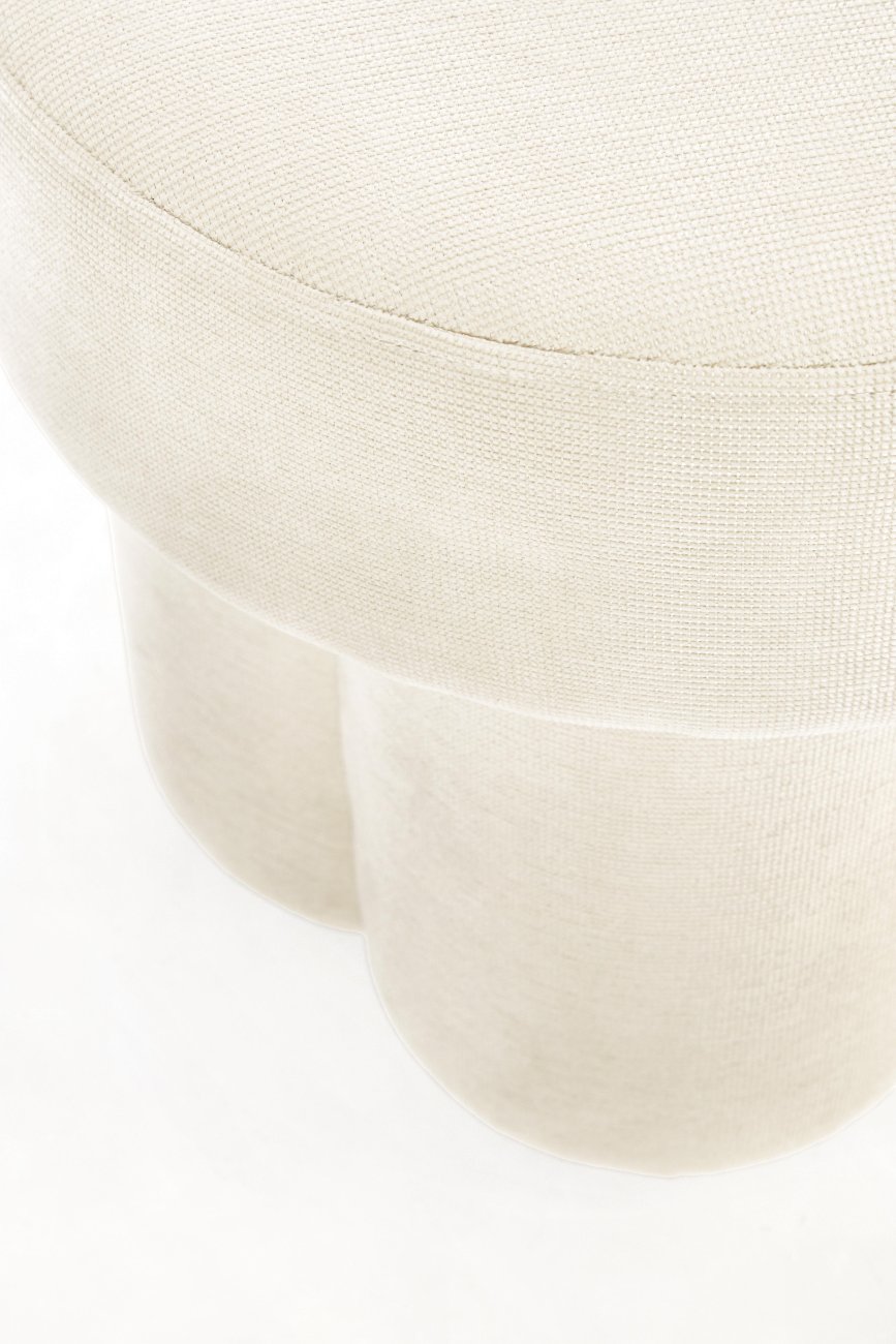 Hocker Glenda aus Stoff, Creme-Weiß