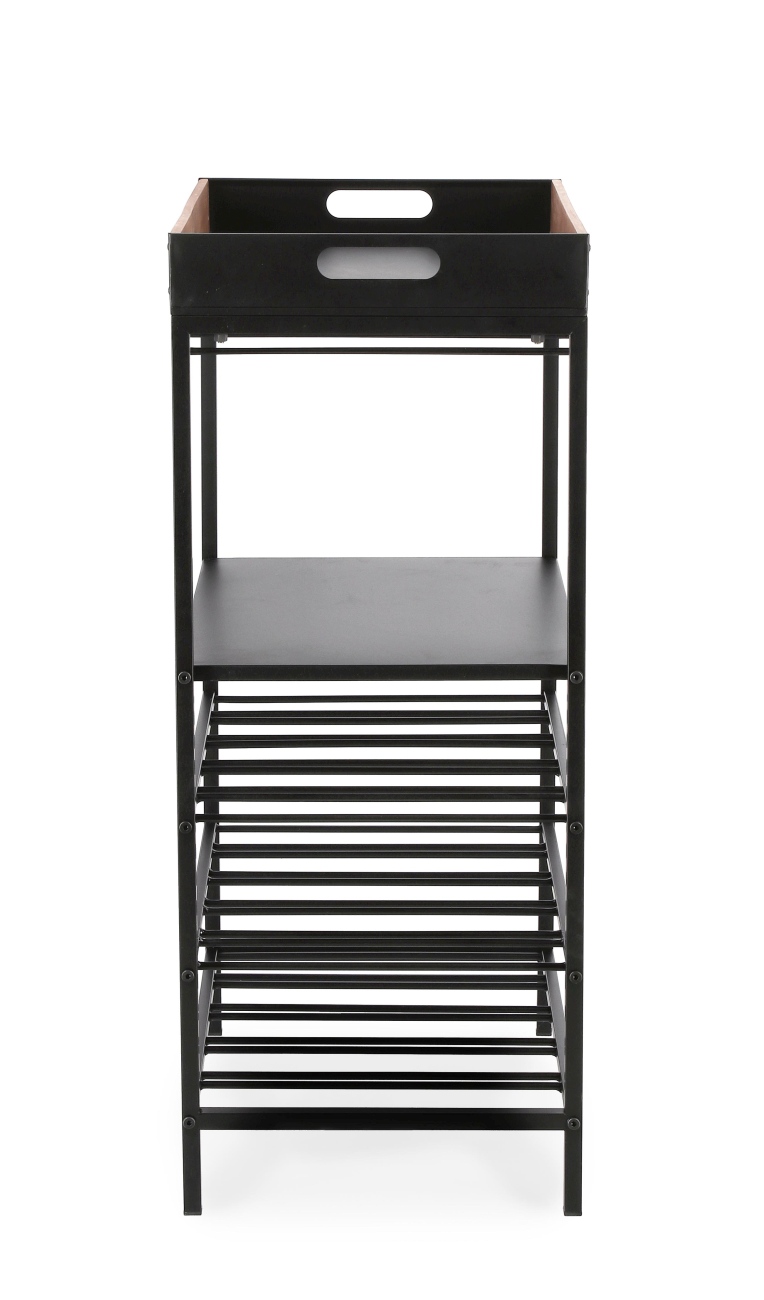 Weinregal Isaac aus Metall, Schwarz