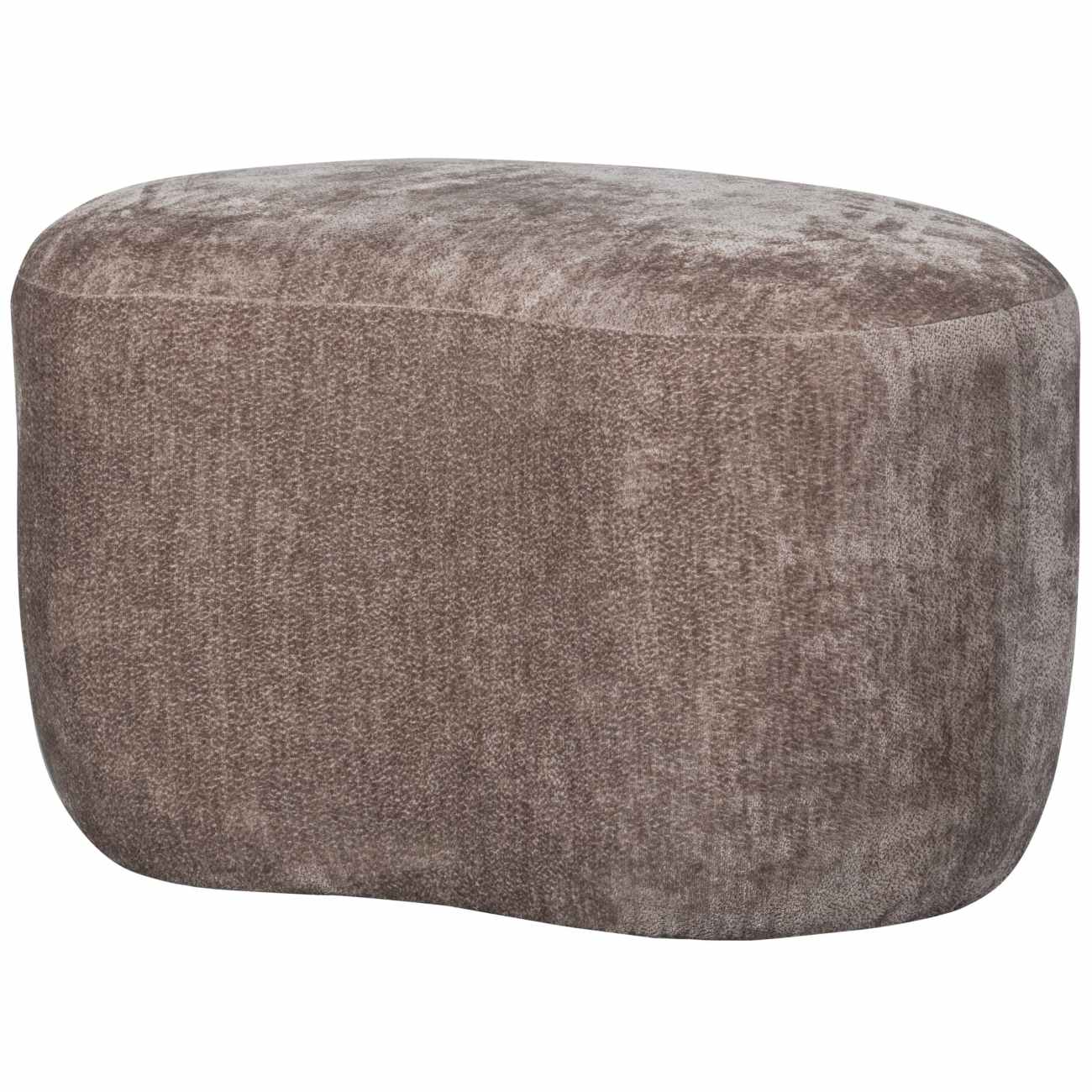 Hocker Popular aus Chenille-Stoff, Taupe Hocker Popular aus Chenille-Stoff, Taupe