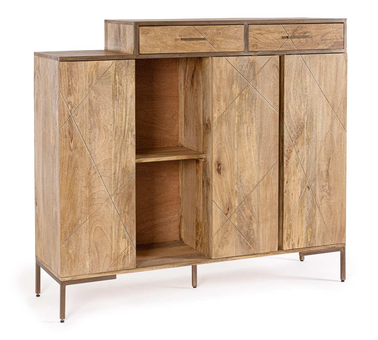 Highboard Jaidev aus Mangoholz, 145 cm Highboard Jaidev aus Mangoholz, 145 cm