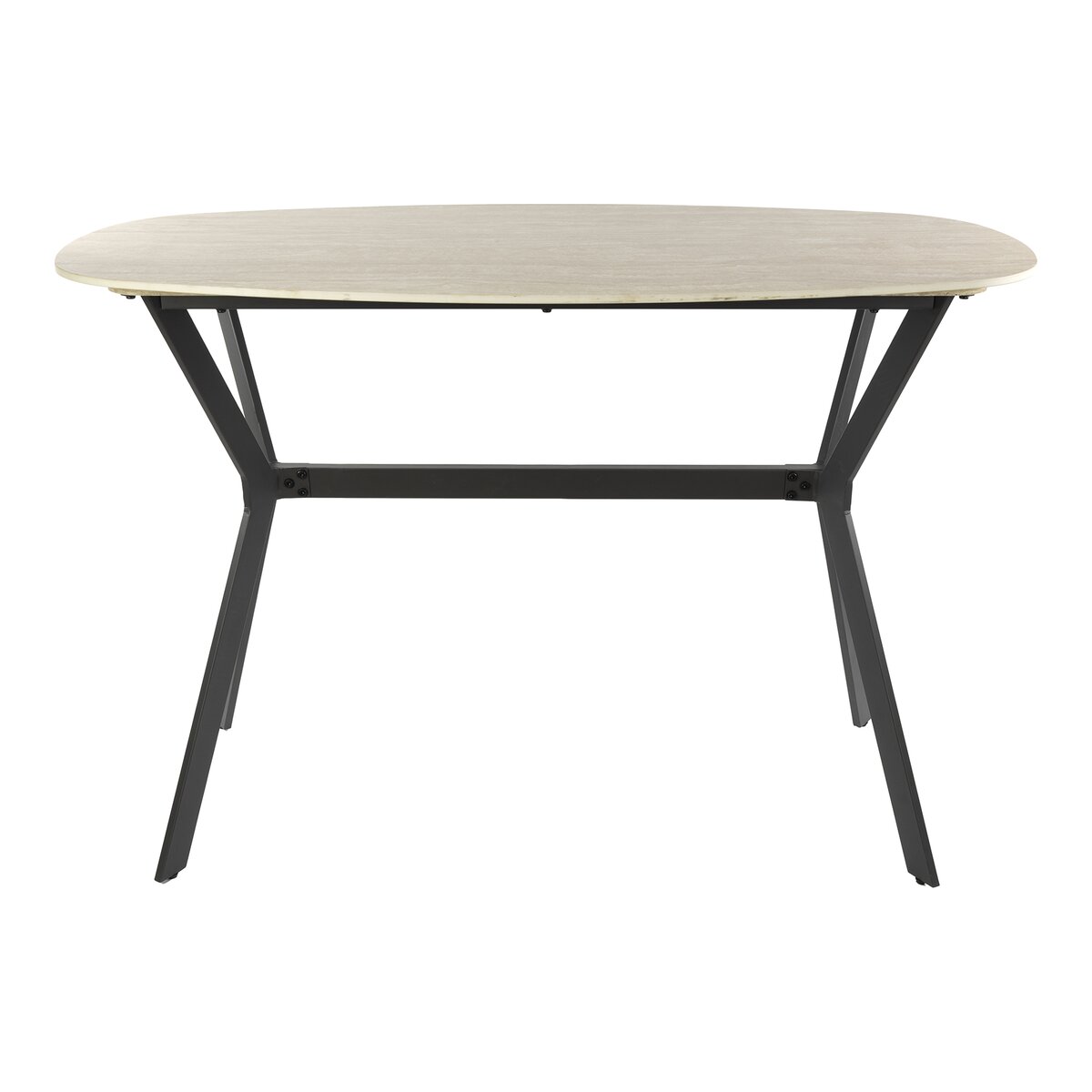 Bartisch Onam 140 cm mit ovaler Keramikplatte in Travertinoptik