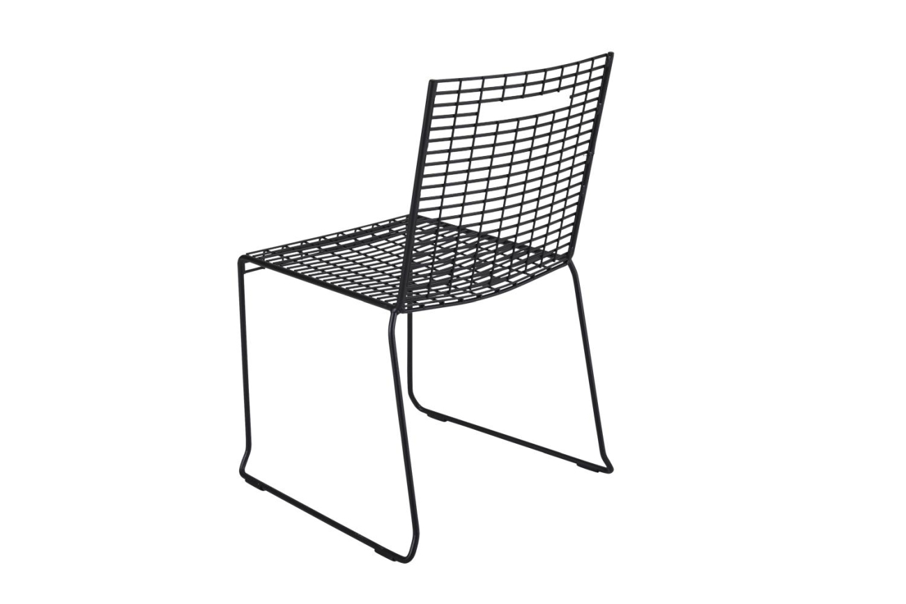 Der Gartenstuhl Sinarp überzeugt mit seinem modernen Design. Gefertigt wurde er aus Metall, welches einen schwarzen Farbton besitzt. Das Gestell ist auch aus Metall und hat eine schwarze Farbe. Die Sitzhöhe des Stuhls beträgt 44 cm.