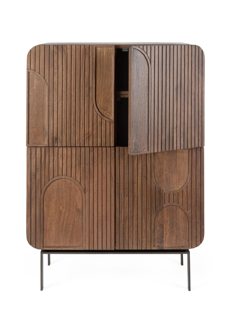 Highboard Orissa aus Mangoholz, Braun