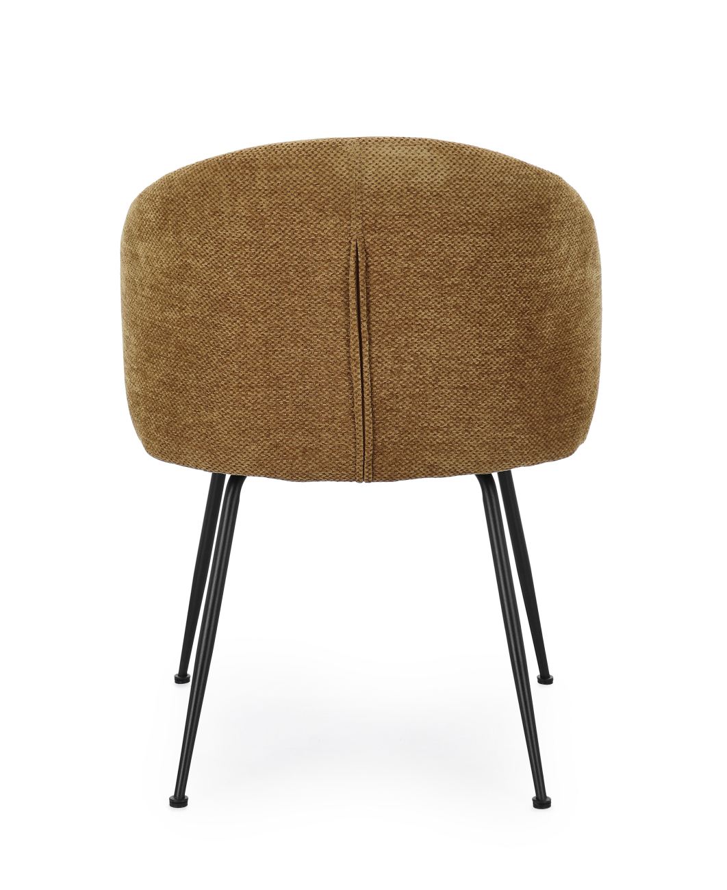 Esszimmerstuhl Gesien aus Chenille-Stoff, Ocker