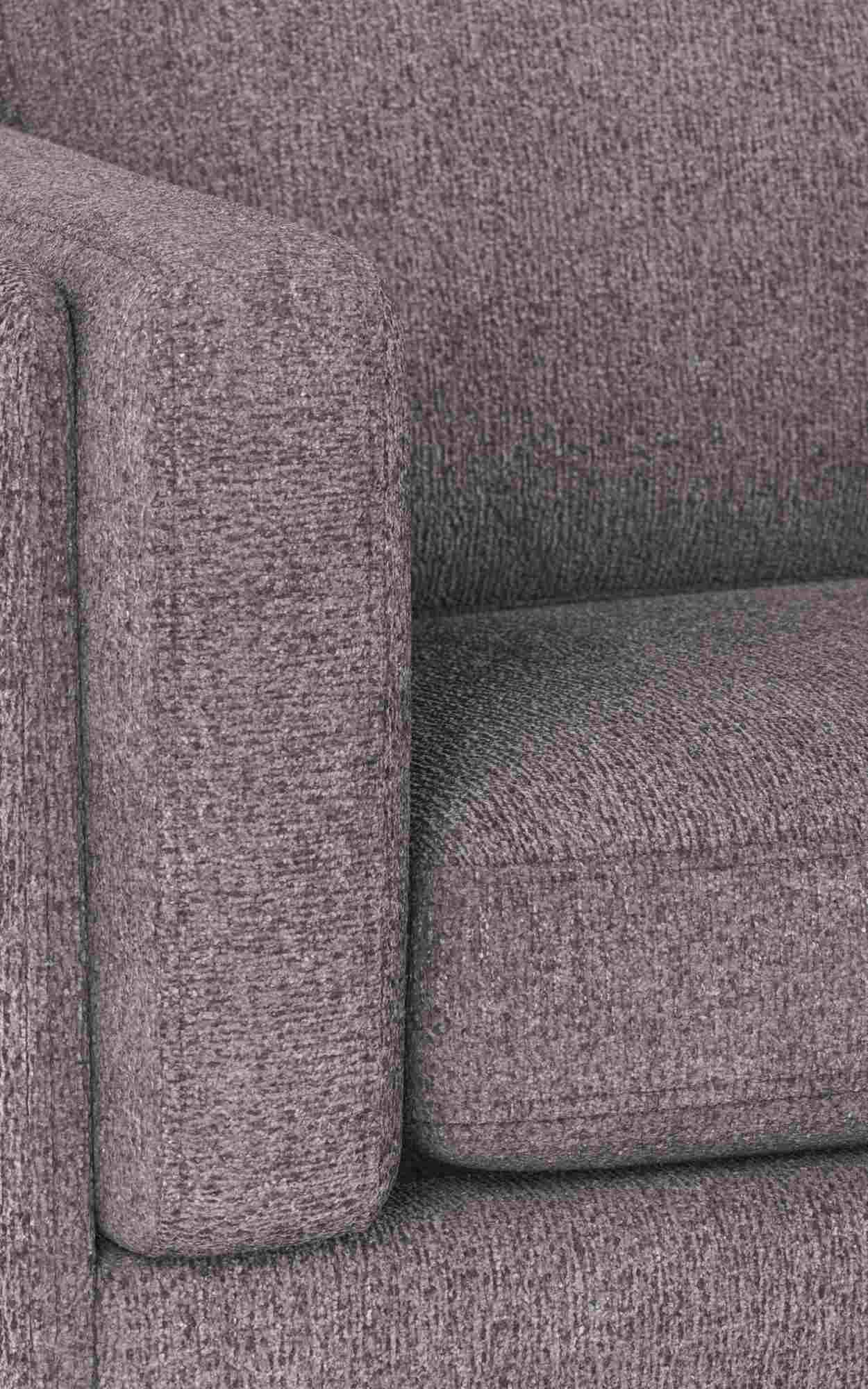 Hochwertiger Sofa Braden 3-Sitzer, Beine Braun, Bezug Greg Grau für jede Einrichtung.