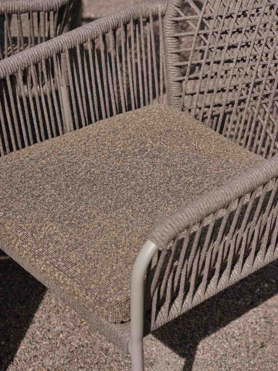 Gartenstuhl Vira mit Kissen, Braun / Taupe