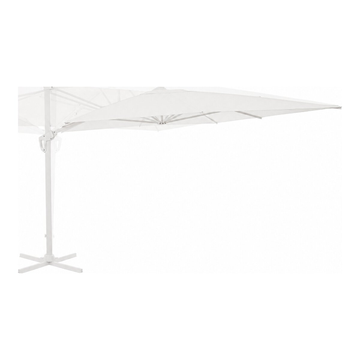 Sonnenschirm Vega aus Aluminium, modern schwenkbar und neigbar, quadratisch, weiß, 3x3 m