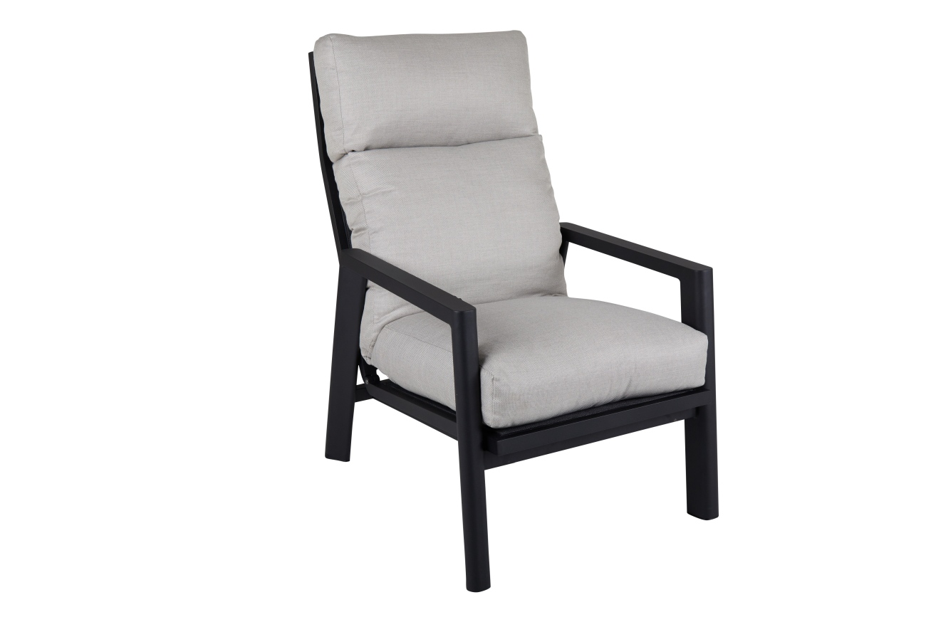 Gartensessel Slide mit verstellbarer Rückenlehne, Schwarz / Aschgrau Gartensessel Slide mit verstellbarer Rückenlehne, Schwarz / Aschgrau