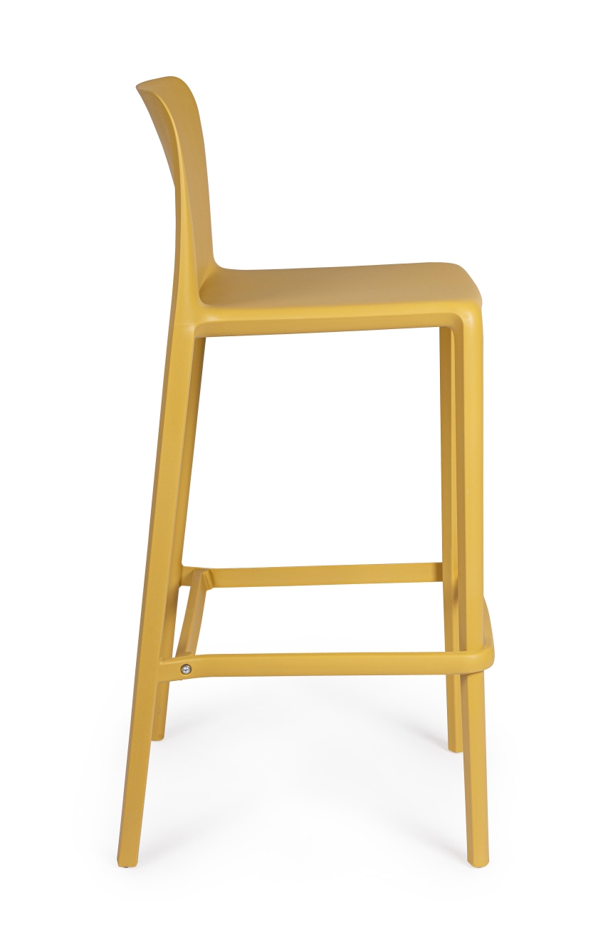 Barhocker Chloris 4er-Set aus Kunststoff, Ocker