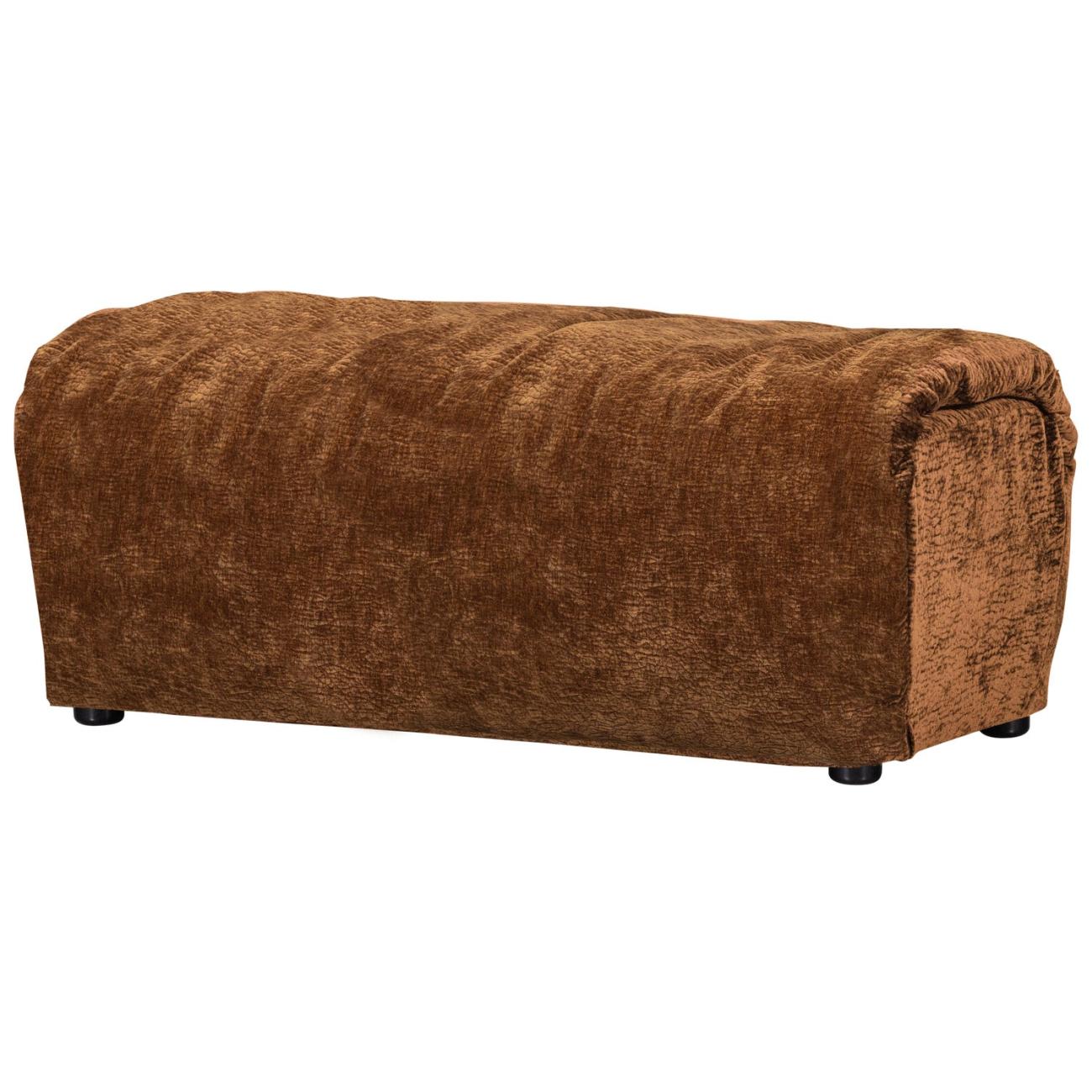 Hocker Baggy aus 3D-Chenille-Stoff, Mittelbraun Hocker Baggy aus 3D-Chenille-Stoff, Mittelbraun