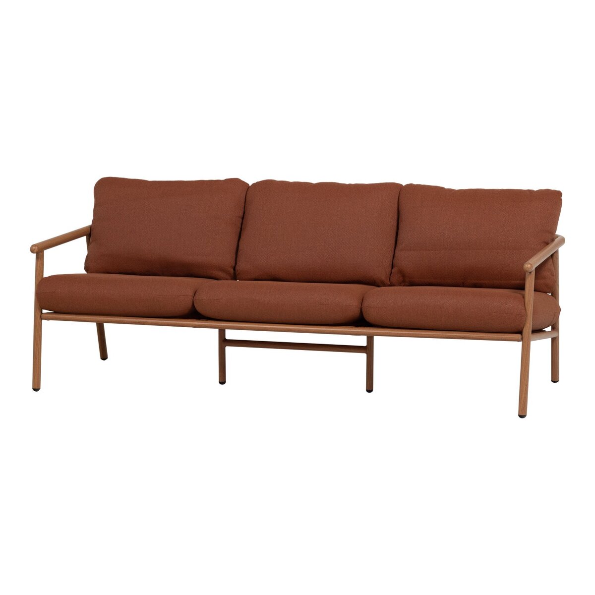 3-Sitzer Gartensofa Cavero - Aluminium Natur, Olefin-Bezug Terrakotta