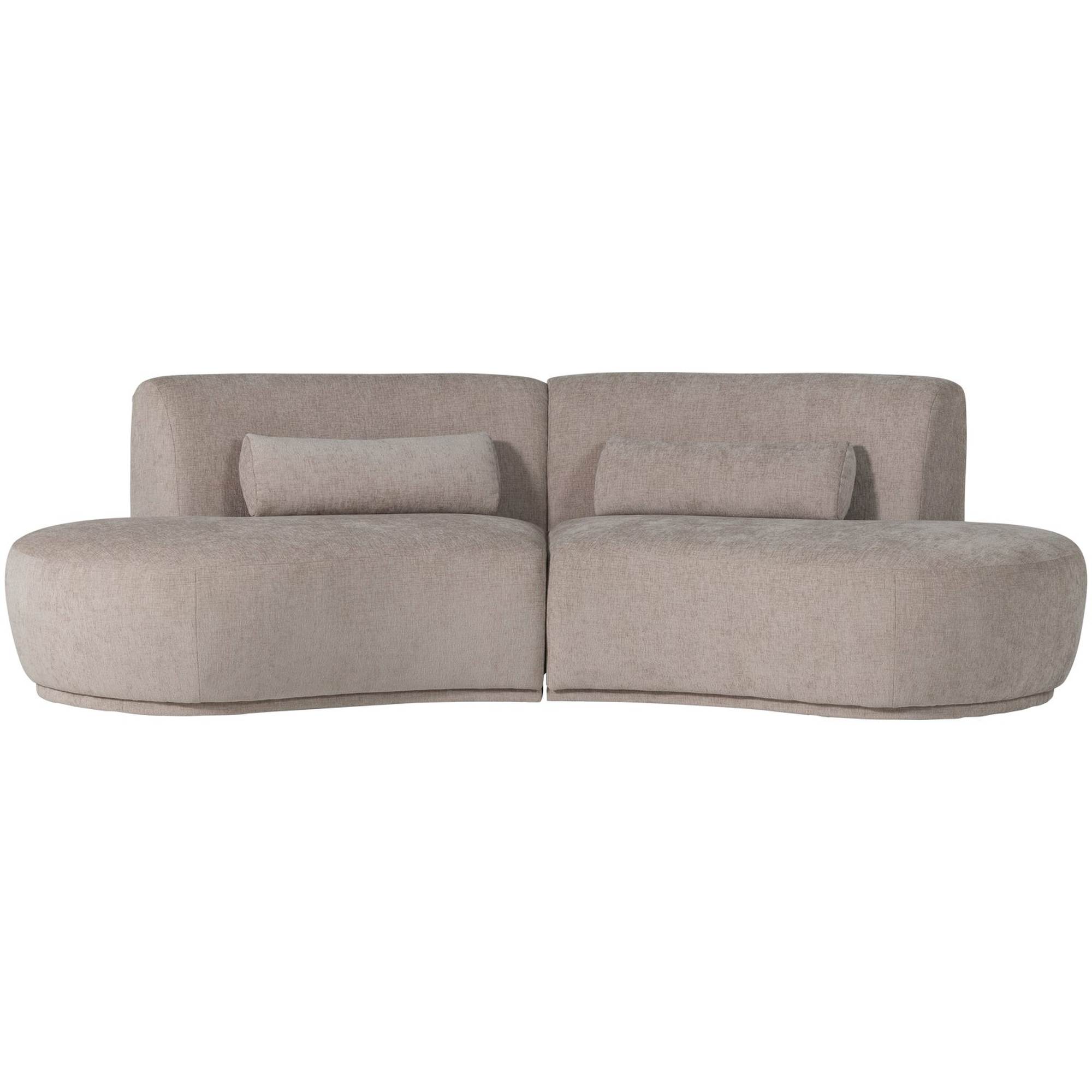 Sofa Batavier 4-Sitzer aus Webstoff, modern halbrund, sandfarben, großzügiges Familiensofa
