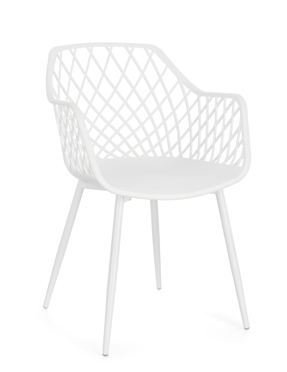 Esszimmerstuhl Optik 4er-Set aus Kunststoff, Weiß