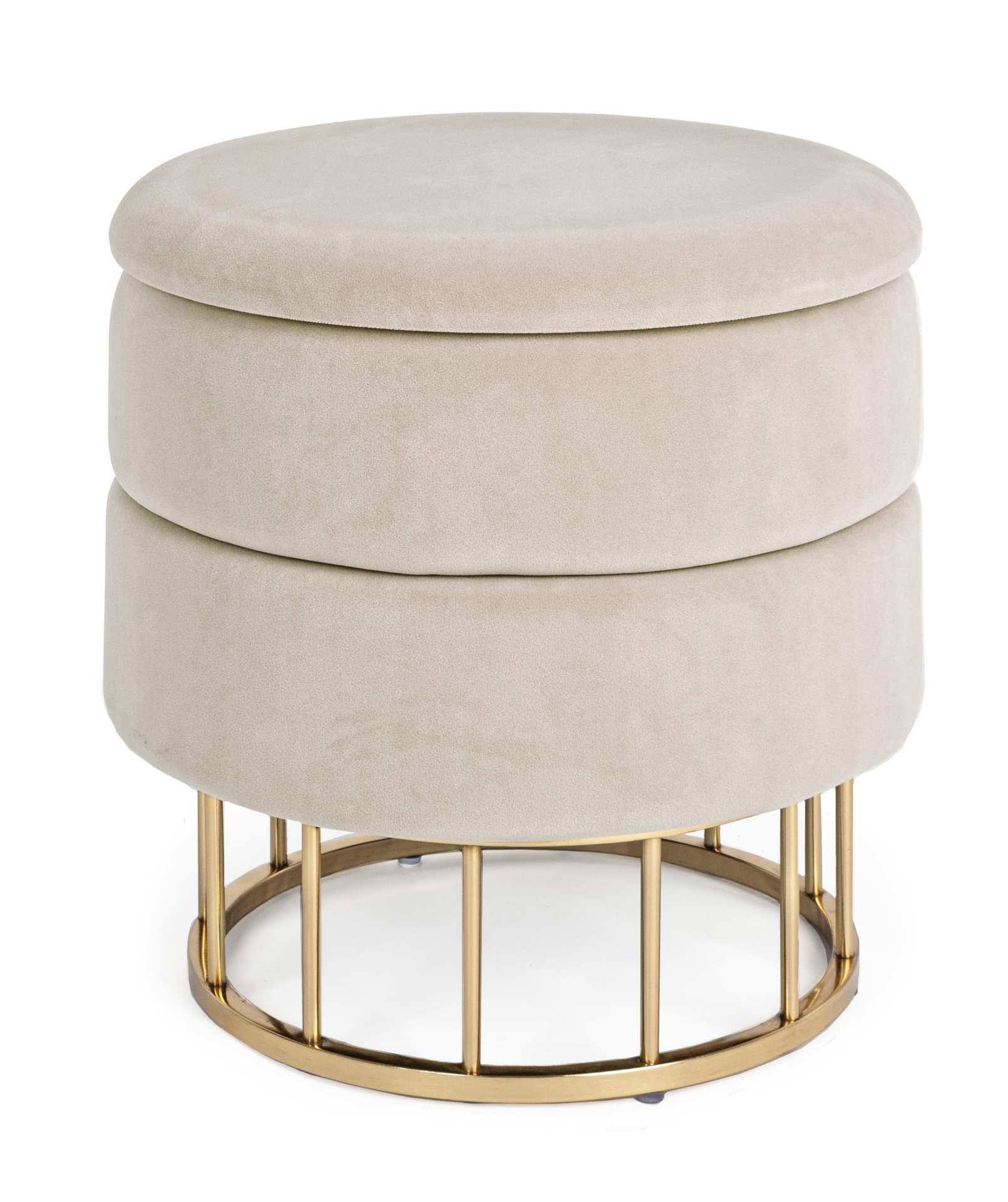 Hocker Pavlina in Samt-Optik, Beige Hocker Pavlina in Samt-Optik, Beige