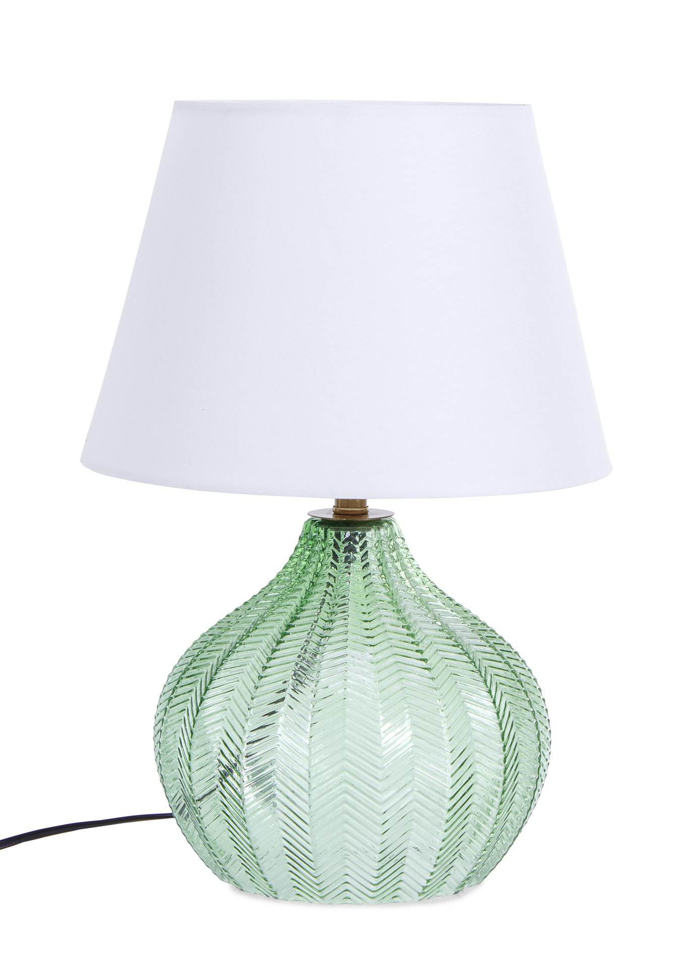 Die Tischleuchte Gleaming überzeugt mit ihrem klassischen Design. Gefertigt wurde sie aus Glas, welches einen grünen Farbton besitzt. Der Lampenschirm ist aus Terylen und hat eine weiße Farbe. Die Lampe besitzt eine Höhe von 45 cm.