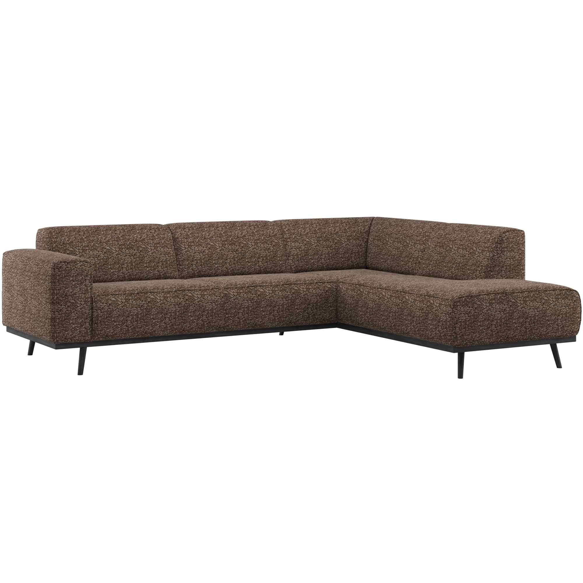 Ecksofa Statement Rechts - Melange-Stoff, Braun