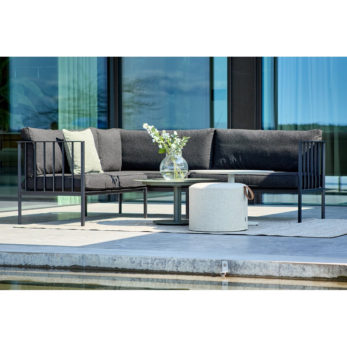 Gartencouchtisch Peace aus Aluminium - 80x80x40 cm, Nordic Green