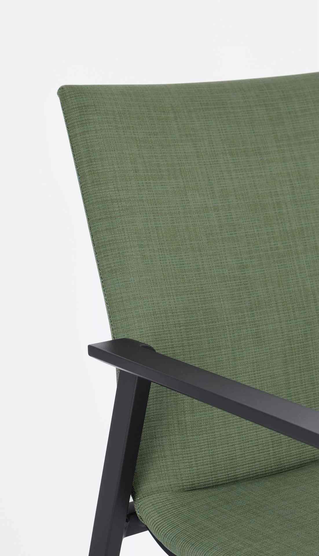 Gartenstuhl Odeon aus Aluminium, Anthrazit/Olive