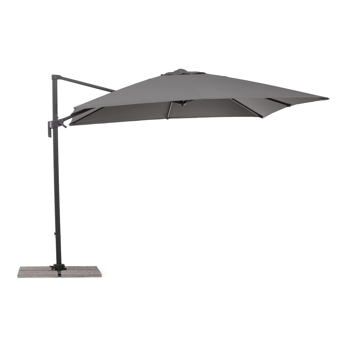 Ampelschirm Siviglia - Aluminium Anthrazit, Polyester-Stoff Dunkelgrau, 3x3 m