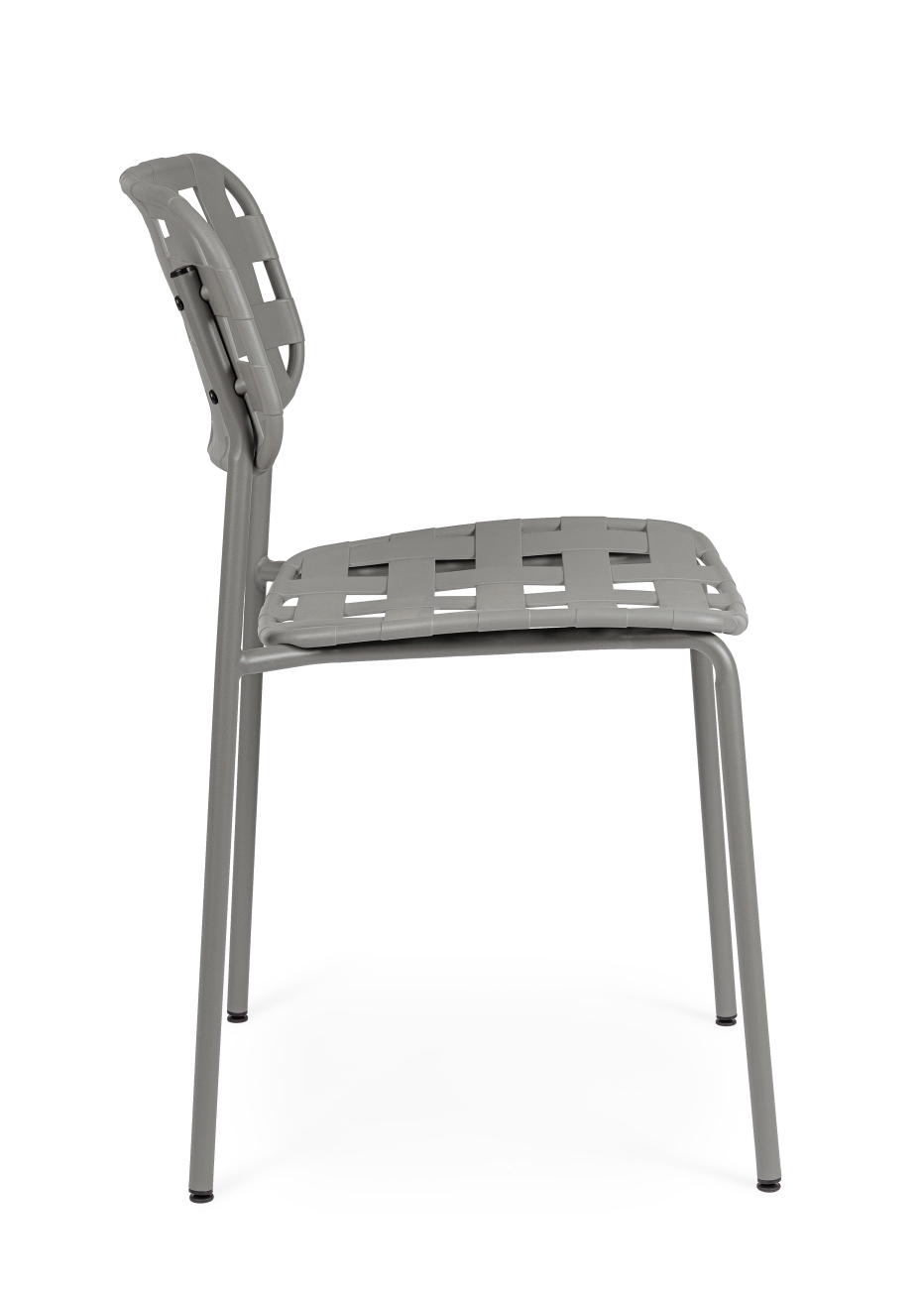 Gartenstuhl Clover aus Metall, Grau