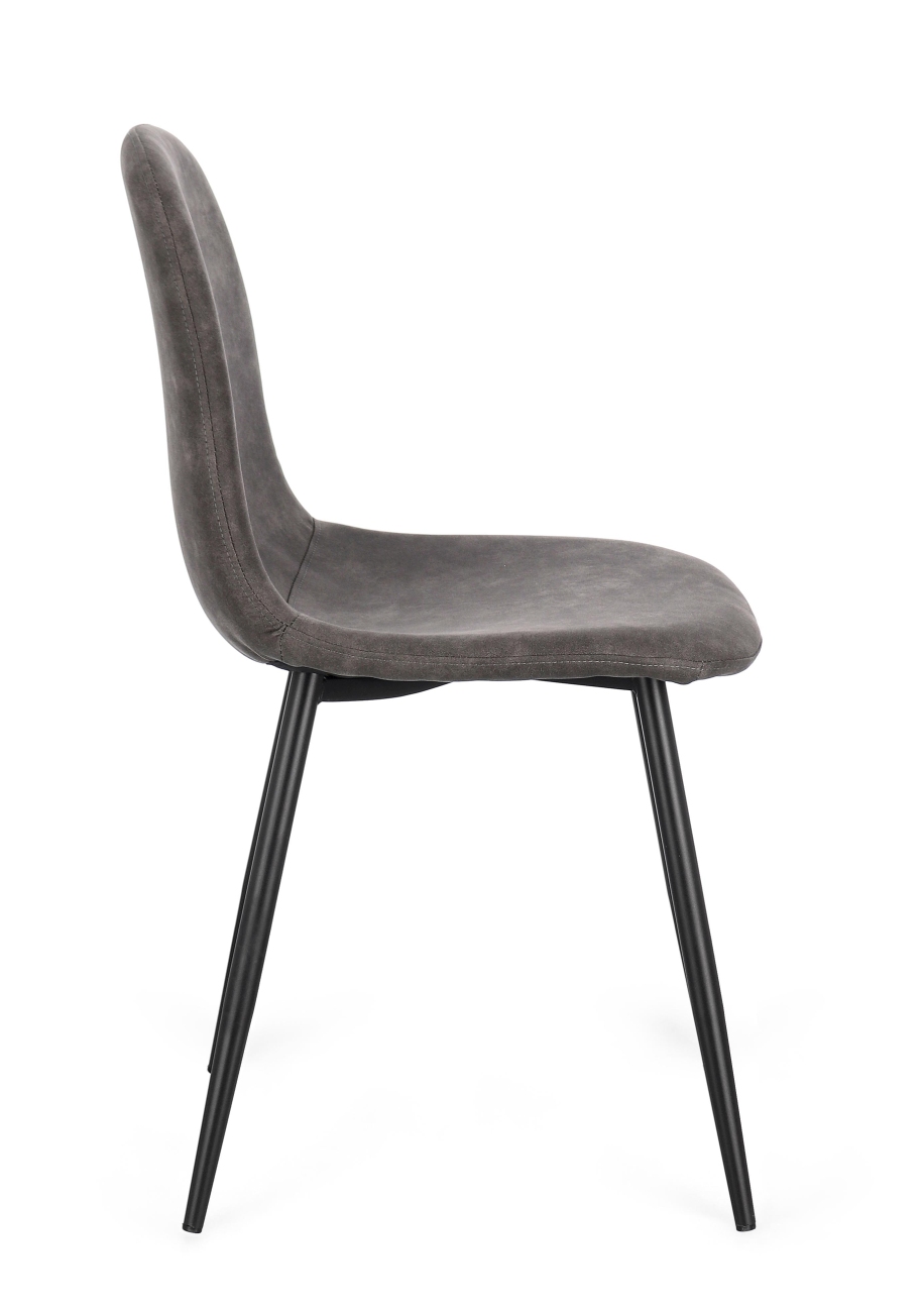 Esszimmerstuhl New Irelia 4er- Set aus Kunstleder, Dunkelgrau