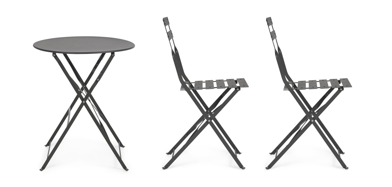 Garten-Set Austin, Stühle & Tisch, Anthrazit