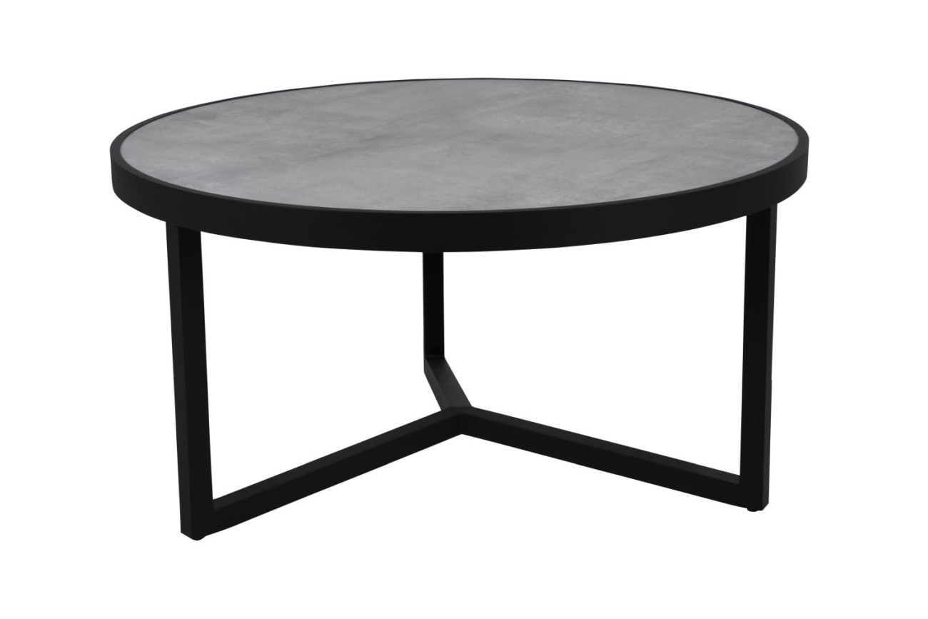 Der Gartencouchtisch Itonda überzeugt mit seinem modernen Design. Gefertigt wurde die Tischplatte aus Granit und hat eine hellgraue Farbe. Das Gestell ist aus Metall und hat eine schwarze Farbe. Der Tisch besitzt einen Durchmesser von 100 cm.