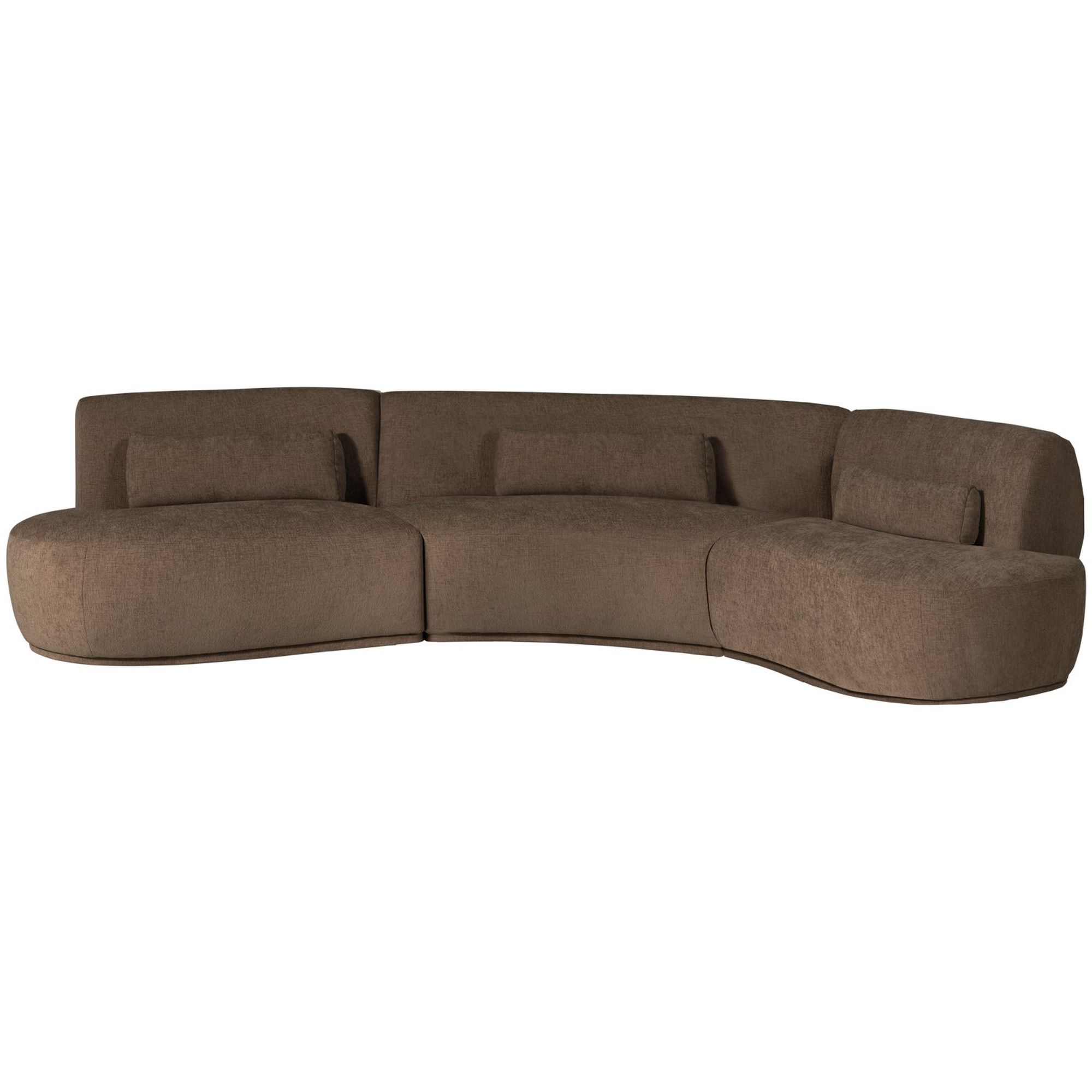 Sofa Batavier 6-Sitzer Halbrund - Webstoff, Braun
