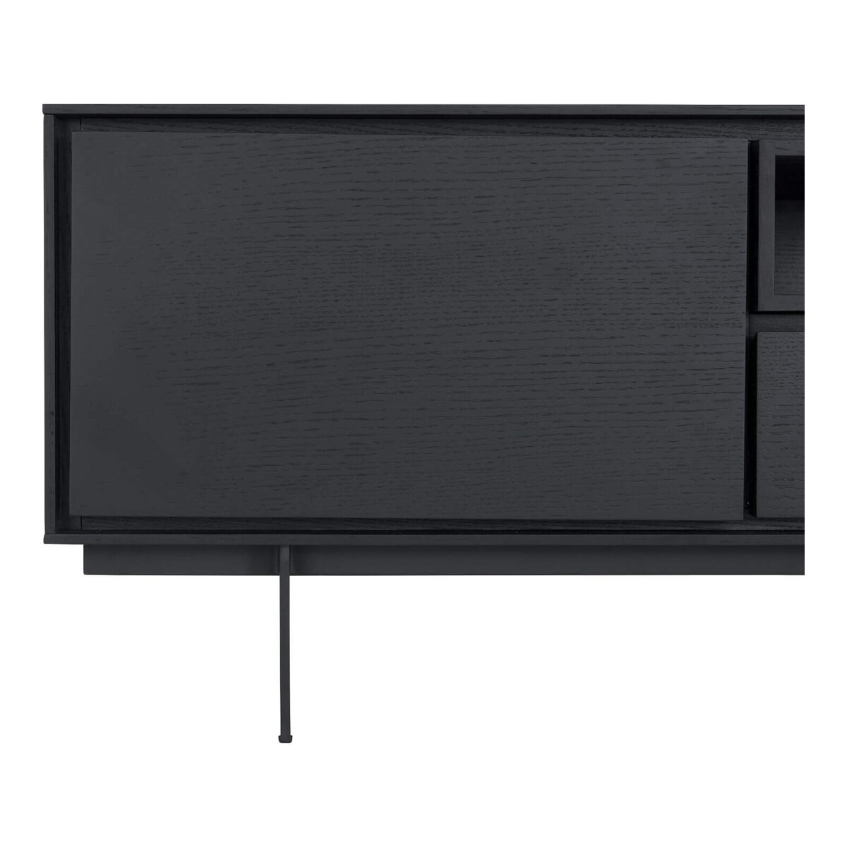 TV-Board Otoya Schwarz - 160 cm mit Soft-Close, offenem Fach & Stauraum