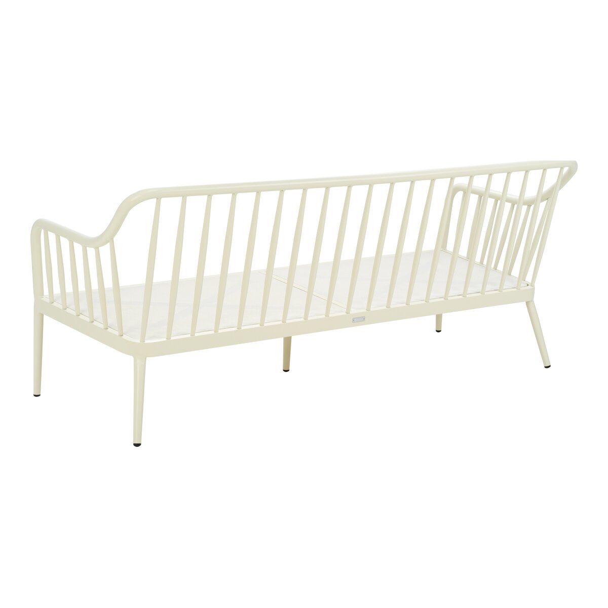 Gartensofa Coleville 2,5-Sitzer, Aluminium & Olefin-Stoff, Pearl White/Dot Beige