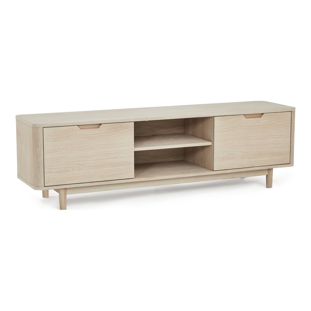 TV-Board Gorbin Eiche Whitewash 180 cm - mit Türen & Soft-Close