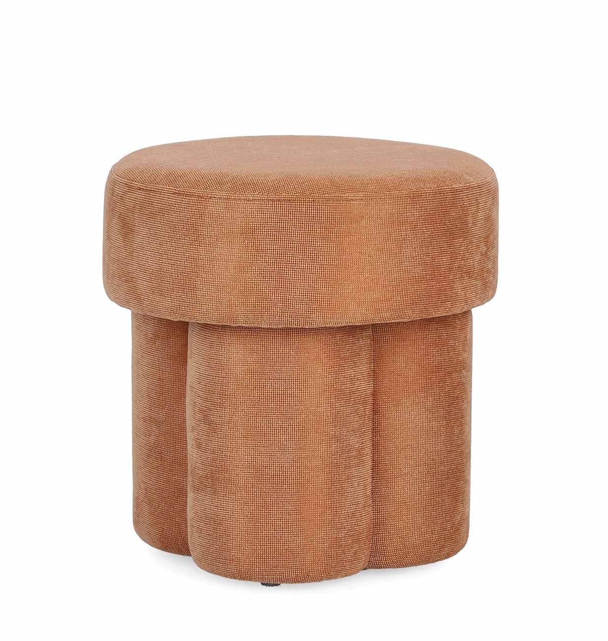 Hocker Glenda aus Stoff, Orange