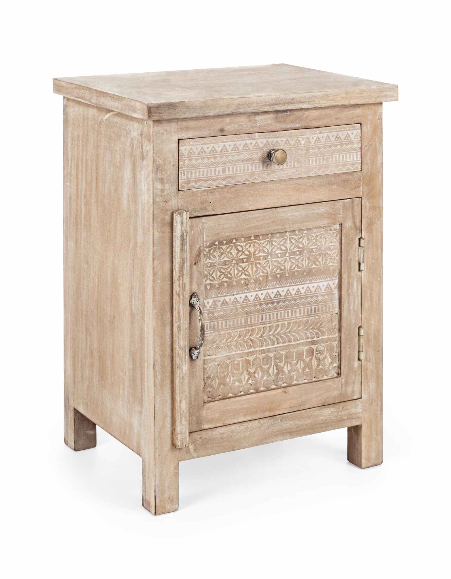 Nachttisch Mayra aus Mangoholz, 44 cm Nachttisch Mayra aus Mangoholz, 44 cm