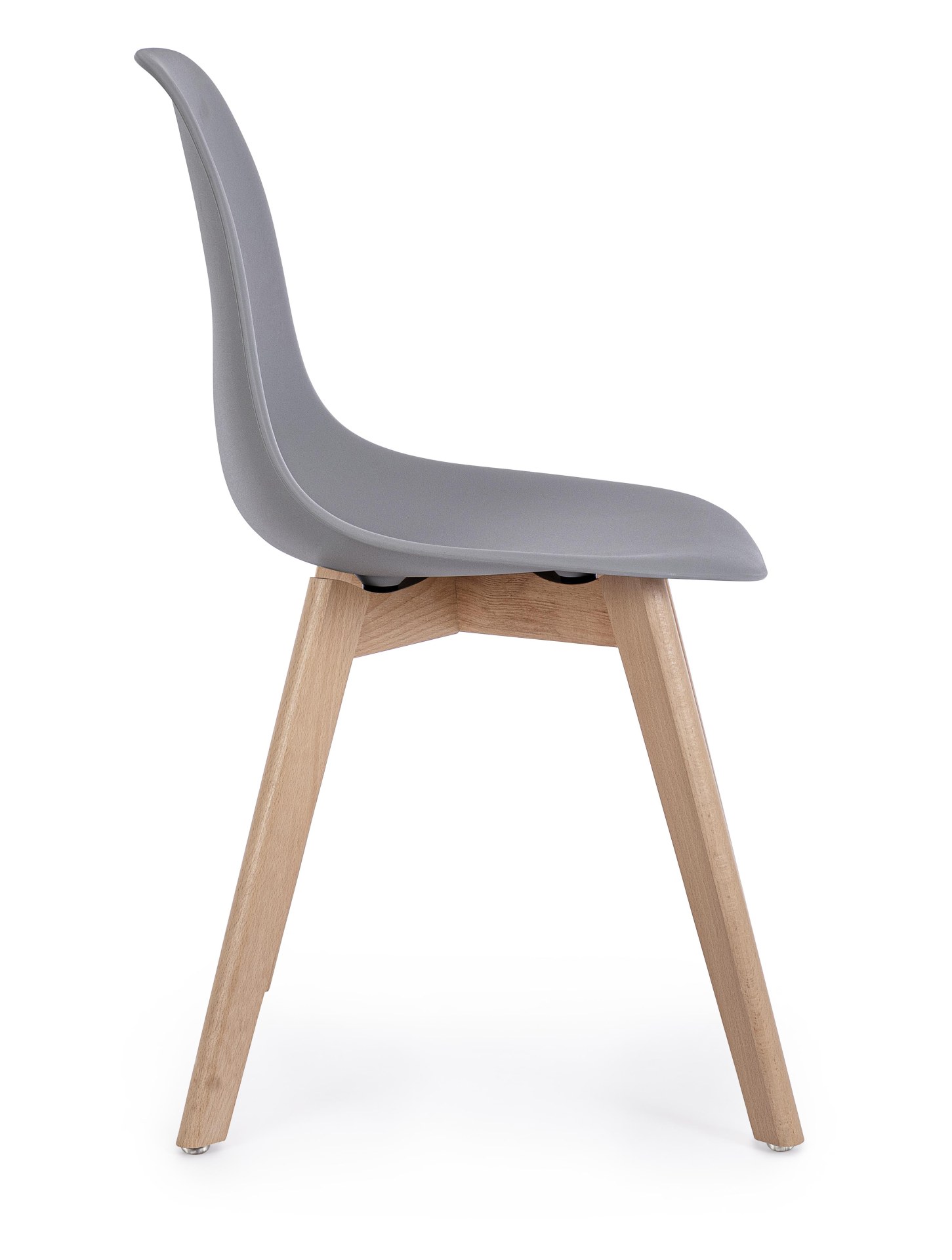 Der Stuhl System überzeugt mit seinem modernem Design. Gefertigt wurde der Stuhl aus Kunststoff, welcher einen grauen Farbton besitzt. Das Gestell ist aus Buchenholz. Die Sitzhöhe des Stuhls ist 46 cm