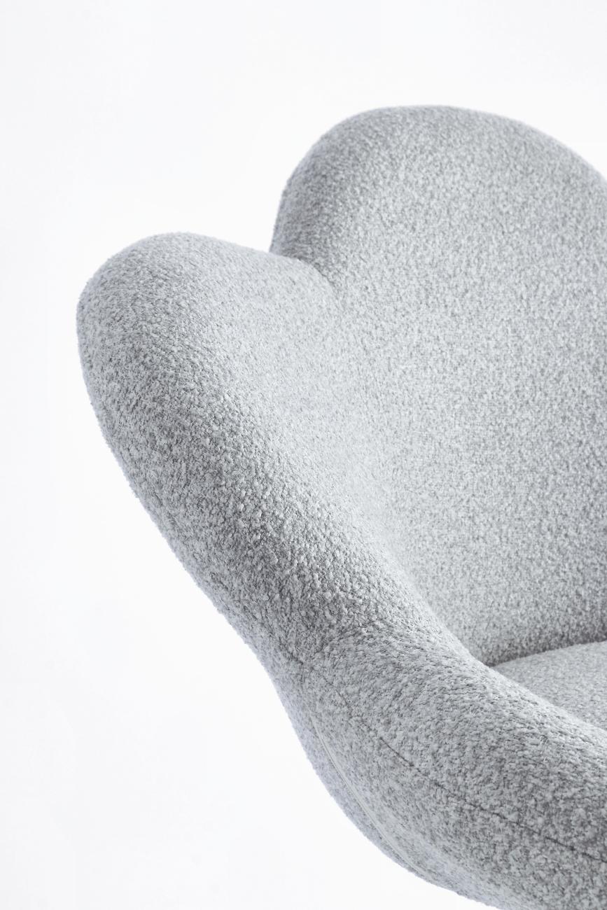 Esszimmerstuhl Fleur 2er-Set, Chrome / Hellgrau