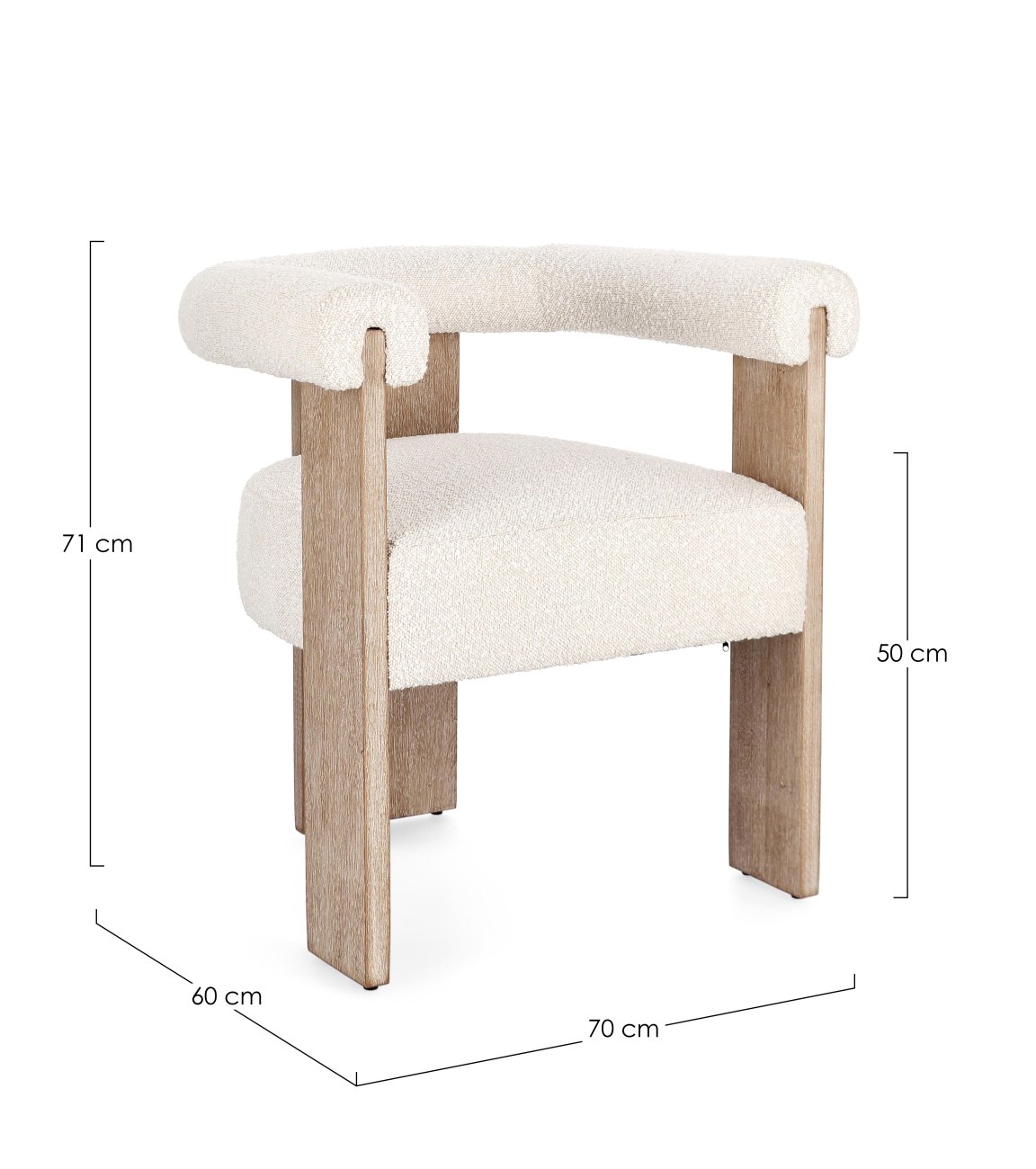 Esszimmerstuhl Agape aus Boucle, Natur / Natur