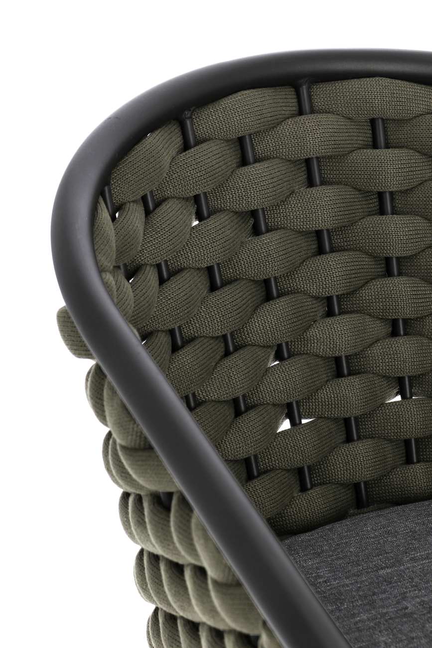 Gartenstuhl Margalida aus Aluminium, Grün / Anthrazit