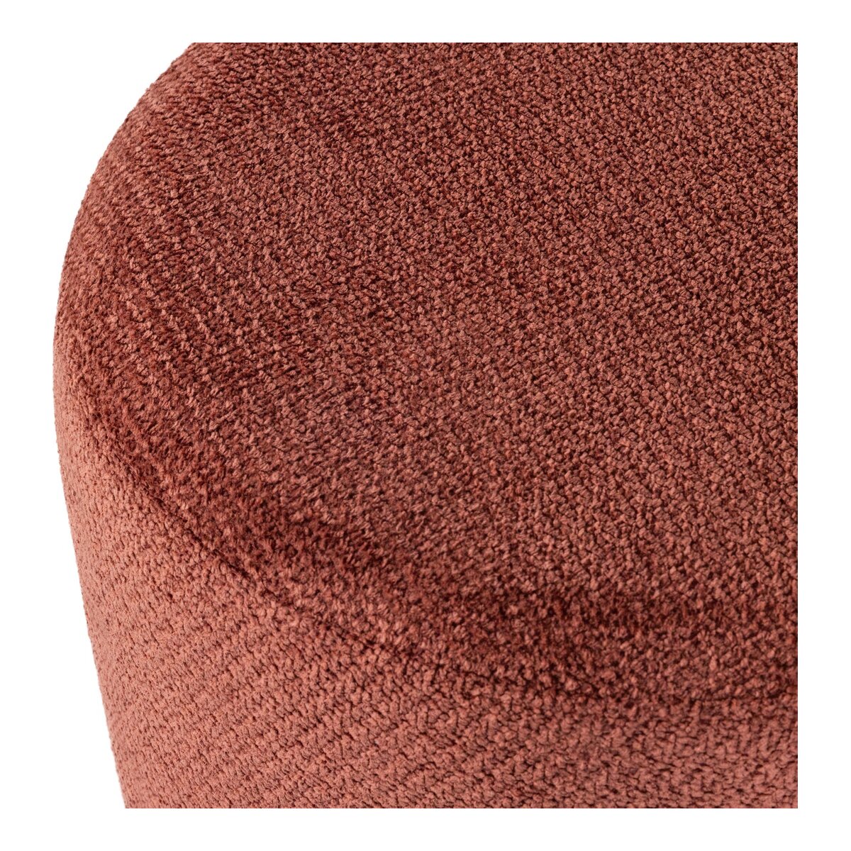 Polsterhocker Islen - Bouclé-Stoff Bordeauxrot, mit Drehfuß