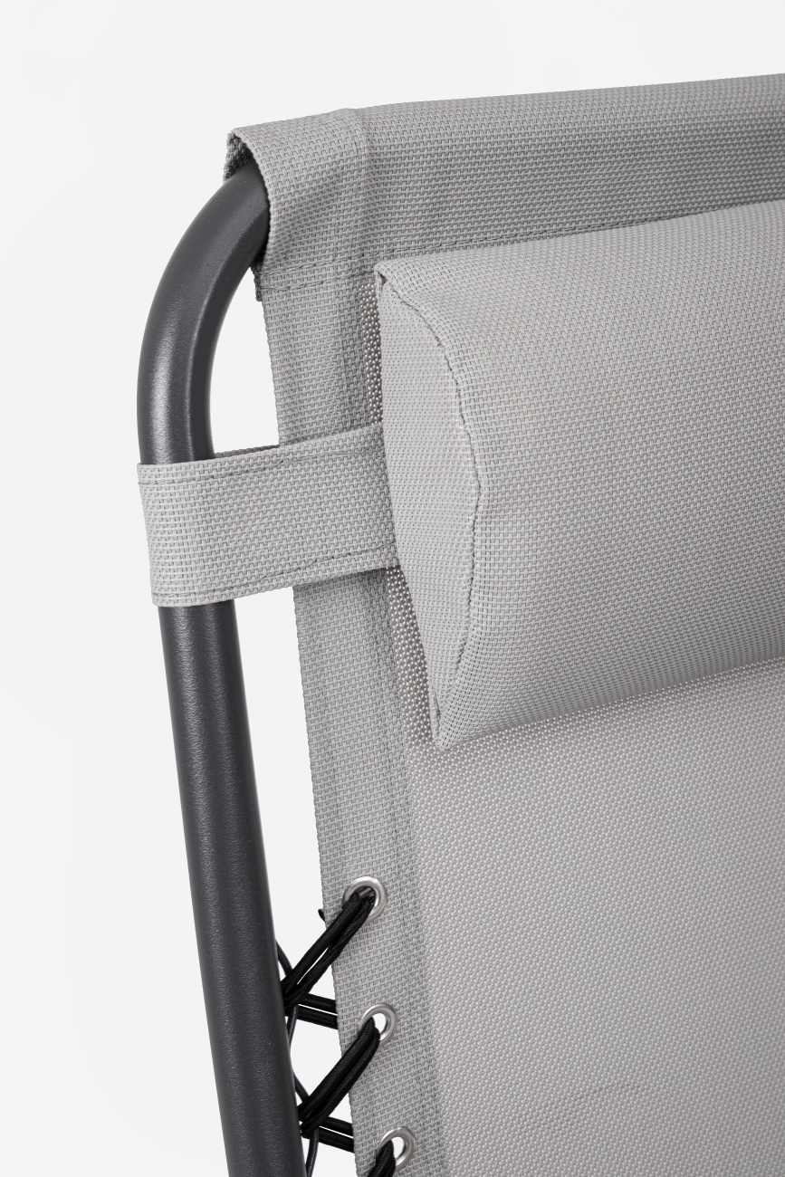 Liegestuhl Santana aus Metall, Hellgrau