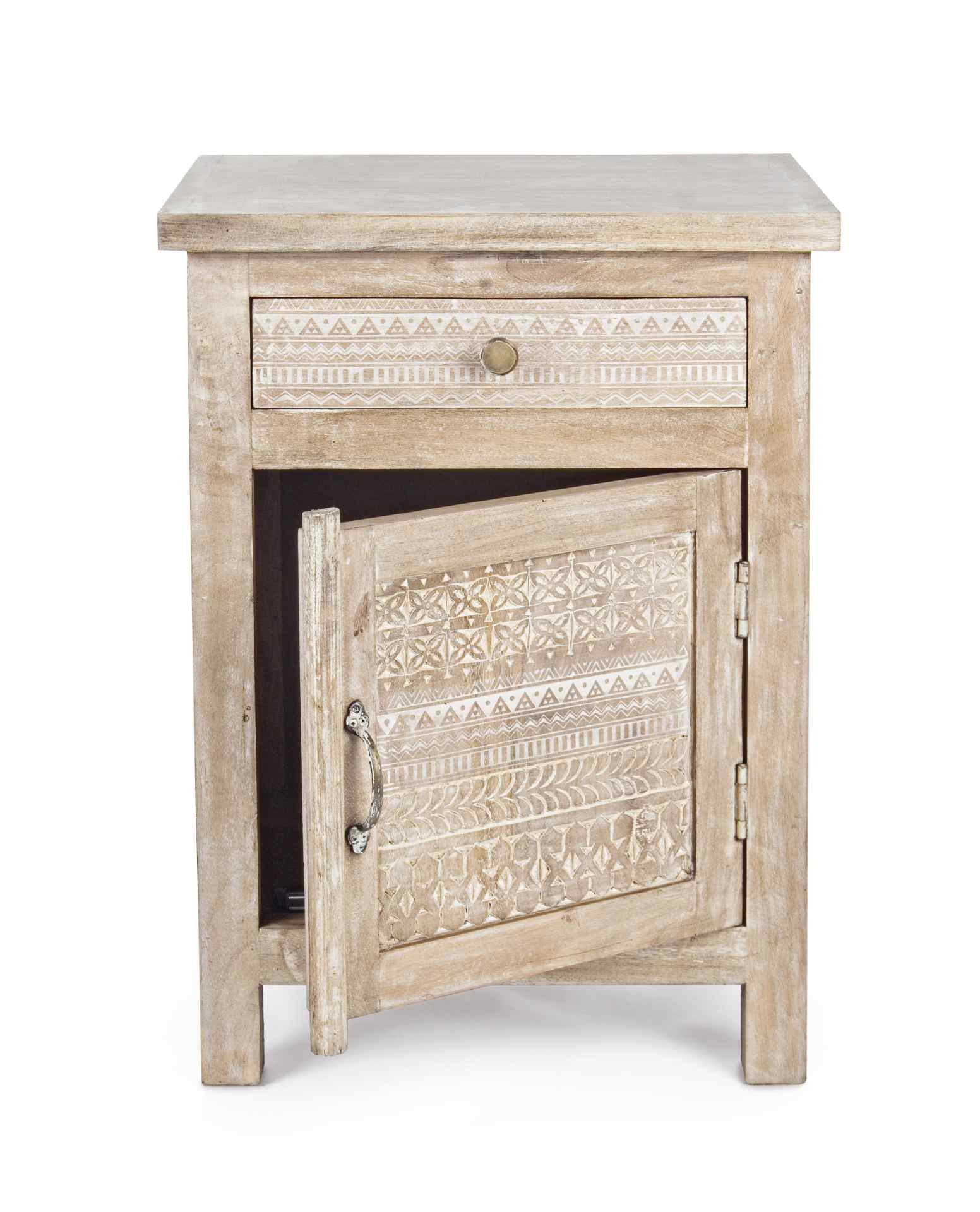 Nachttisch Mayra aus Mangoholz, 44 cm