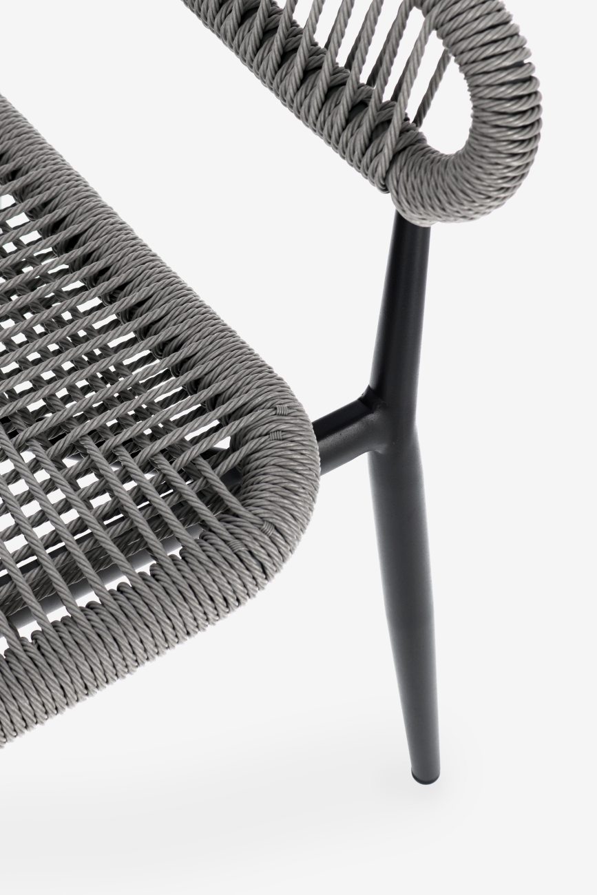 Gartenstuhl Algaida aus Aluminium, Anthrazit / Grau