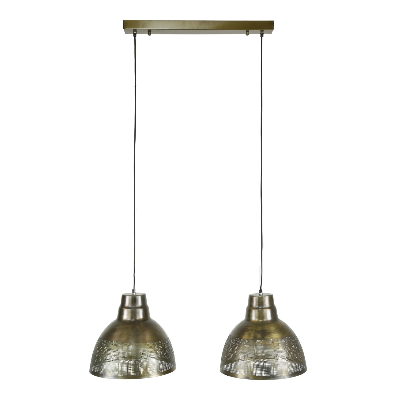 Hängeleuchte Bells, 2-flammig - Metall in Antike Bronze, Ø 38 cm, LED