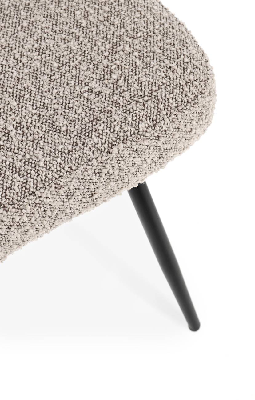 Esszimmerstuhl Amaia 4er-Set aus Boucle, Grau