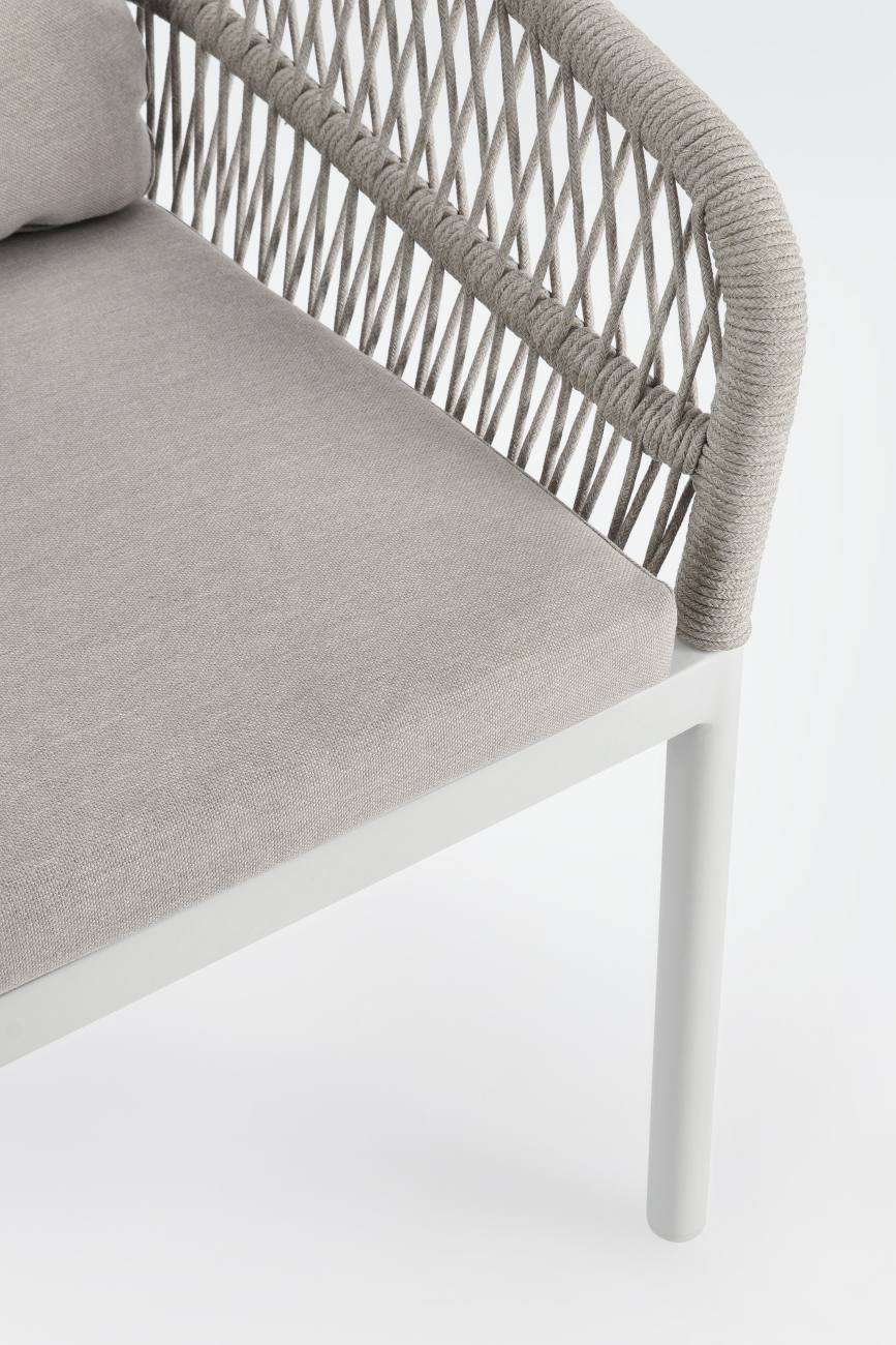 Gartenstuhl Galdana aus Aluminium, Hellgrau / Weiß