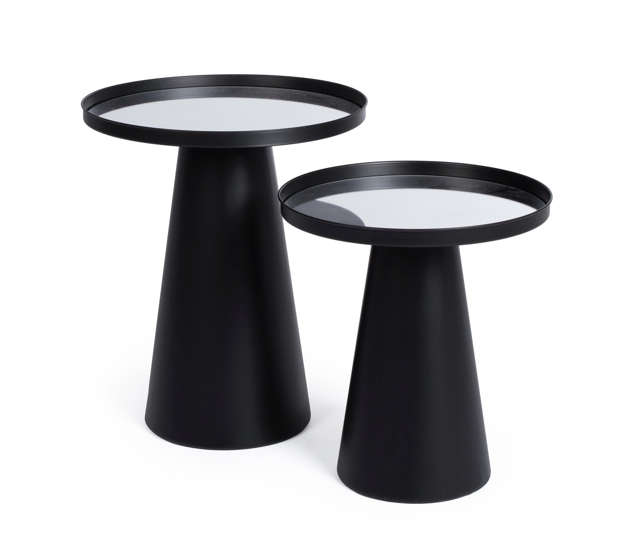 Beistelltisch Reflex 2er-Set aus Metall, Schwarz Beistelltisch Reflex 2er-Set aus Metall, Schwarz