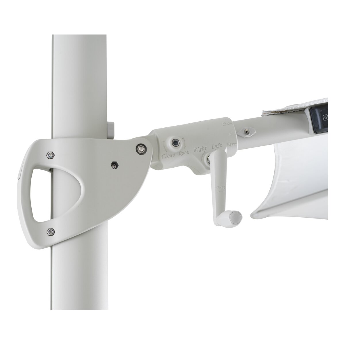 Ampelschirm Cilento - Aluminium, mit Beleuchtung, Ø 350 cm, Hellgrau/Khaki