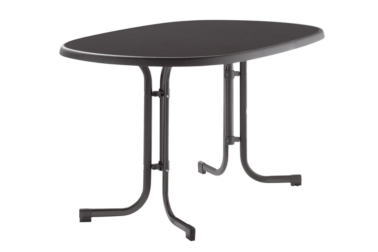 Der Gartenesstisch Mecalit überzeugt mit seinem modernen Design. Gefertigt wurde die Tischplatte aus Kunststoff und hat eine graue Farbe. Das Gestell ist auch aus Metall und hat eine graue Farbe. Der Tisch besitzt eine Länge von 140 cm.