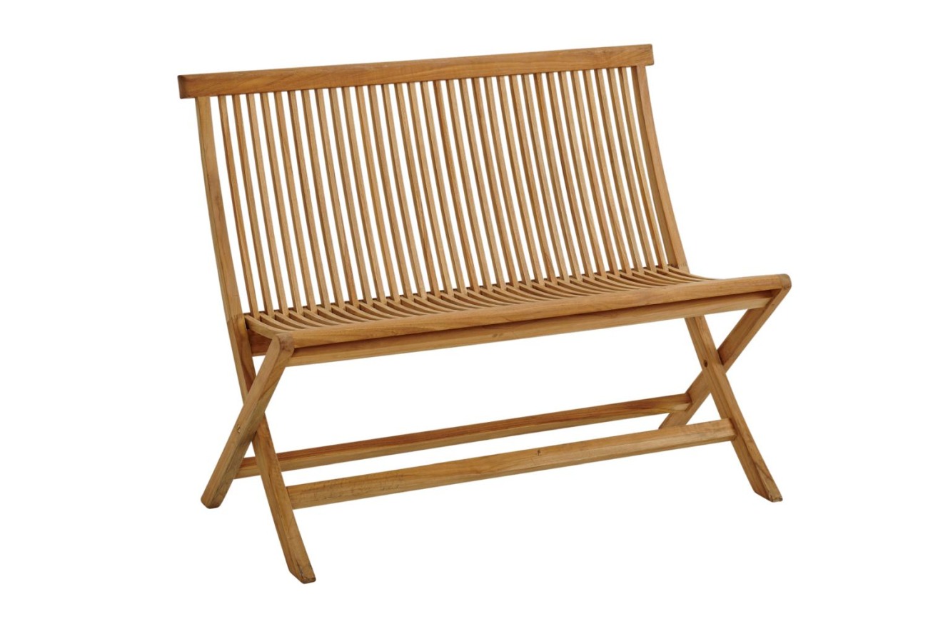 Gartenbank Turin aus Teakholz, mit Rückenlehne Gartenbank Turin aus Teakholz, mit Rückenlehne